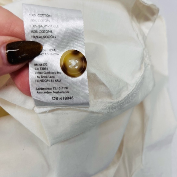 Anthropologie‎ Maeve Henley Popover Shirt in white cotton poplin - Picture 7 of 12